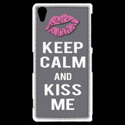 Coque Sony Xperia Z2 Keep Calm Kiss me Gris
