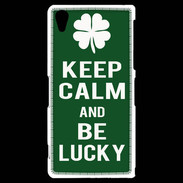 Coque Sony Xperia Z2 Keep Calm Be lucky Vert