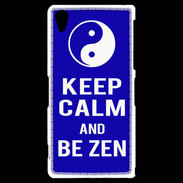 Coque Sony Xperia Z2 Keep Calm Be Zen Bleu