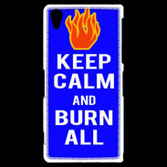 Coque Sony Xperia Z2 Keep Calm Burn Bleu