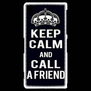 Coque Sony Xperia Z2 Keep Calm Call friend Noir