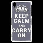Coque Sony Xperia Z2 Keep Calm Carry on Gris