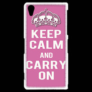 Coque Sony Xperia Z2 Keep Calm Carry on Rose