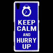 Coque Sony Xperia Z2 Keep Calm Hurry up Bleu