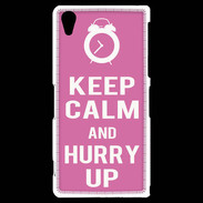 Coque Sony Xperia Z2 Keep Calm Hurry up Rose