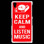 Coque Sony Xperia Z2 Keep Calm Listen music Rouge