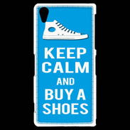 Coque Sony Xperia Z2 Keep Calm Buy Shoes Cyan 