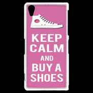 Coque Sony Xperia Z2 Keep Calm Buy Shoes Rose