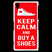 Coque Sony Xperia Z2 Keep Calm Buy Shoes Rouge