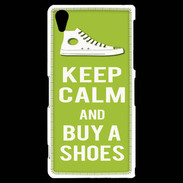 Coque Sony Xperia Z2 Keep Calm Buy Shoes Vert Pomme