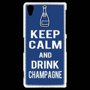 Coque Sony Xperia Z2 Keep Calm Drink Champagne Bleu