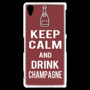 Coque Sony Xperia Z2 Keep Calm Drink Champagne Brique