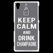 Coque Sony Xperia Z2 Keep Calm Drink champagne Gris