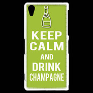 Coque Sony Xperia Z2 Keep Calm Drink champagne Vert pomme