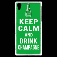 Coque Sony Xperia Z2 Keep Calm Drink champagne Vert