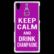 Coque Sony Xperia Z2 Keep Calm Drink champagne Violet