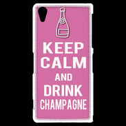 Coque Sony Xperia Z2 Keep Calm Drink champagne Rose