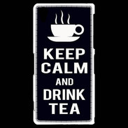 Coque Sony Xperia Z2 Keep Calm Drink Tea Noir
