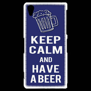 Coque Sony Xperia Z2 Keep Calm Have a beer Bleu