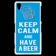 Coque Sony Xperia Z2 Keep Calm Have a beer Cyan