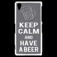 Coque Sony Xperia Z2 Keep Calm Have a beer Gris