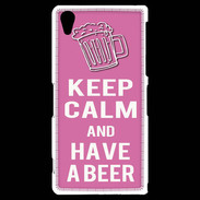 Coque Sony Xperia Z2 Keep Calm Have a beer Rose