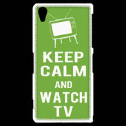 Coque Sony Xperia Z2 Keep Calm Watch TV Vert