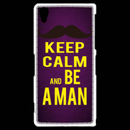 Coque Sony Xperia Z2 Keep Calm Be a Man Violet