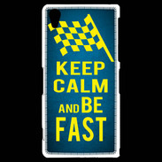Coque Sony Xperia Z2 Keep Calm and Be Fast Bleu