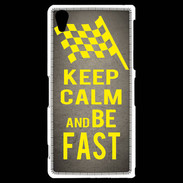 Coque Sony Xperia Z2 Keep Calm and Be Fast Gris