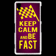 Coque Sony Xperia Z2 Keep Calm and Be Fast Rose