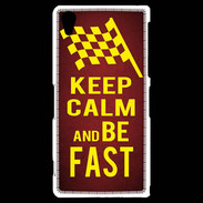 Coque Sony Xperia Z2 Keep Calm and Be Fast Rouge