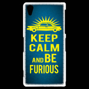 Coque Sony Xperia Z2 Keep Calm and Be Furious Bleu