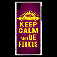 Coque Sony Xperia Z2 Keep Calm and Be Furious Rose