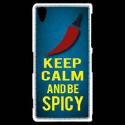 Coque Sony Xperia Z2 Keep Calm and Be Spicy Bleu