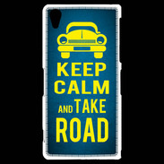 Coque Sony Xperia Z2 Keep Calm and Take o road 2 Bleu