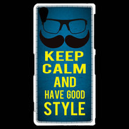 Coque Sony Xperia Z2 Keep Calm and Have a good Style Bleu
