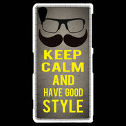 Coque Sony Xperia Z2 Keep Calm and Have a good Style Gris