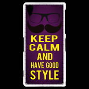 Coque Sony Xperia Z2 Keep Calm and Have a good Style Violet