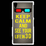 Coque Sony Xperia Z2 Keep Calm and See your life 3D Gris