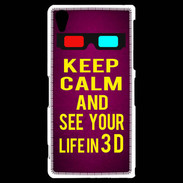 Coque Sony Xperia Z2 Keep Calm and See your life 3D Rose