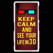 Coque Sony Xperia Z2 Keep Calm and See your life 3D Rouge