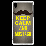 Coque Sony Xperia Z2 Keep Calm and Mustach Gris