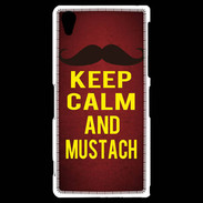 Coque Sony Xperia Z2 Keep Calm and Mustach Rouge