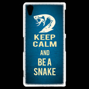 Coque Sony Xperia Z2 Keep Calm and Be a Snake bleu