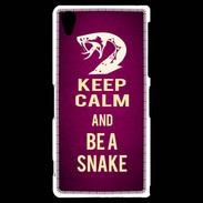 Coque Sony Xperia Z2 Keep Calm and Be a Snake Rose