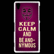 Coque Sony Xperia Z2 Keep Calm and Be Anonymous Rose