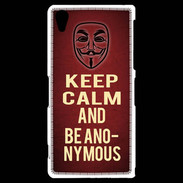 Coque Sony Xperia Z2 Keep Calm and Be Anonymous Rouge