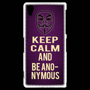 Coque Sony Xperia Z2 Keep Calm and Be Anonymous Violet
