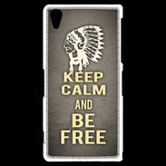 Coque Sony Xperia Z2 Keep Calm and Be Free Gris